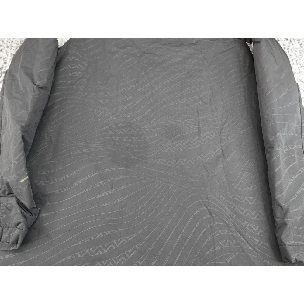 Jordan Long‎ Bomber Jacket Mens M Black Geometric Insulated Parka Gold Logo